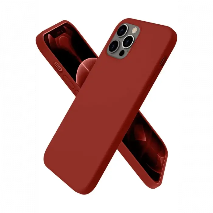 Newface Apple iPhone 12 Pro Max Kılıf First Silikon - Bordo