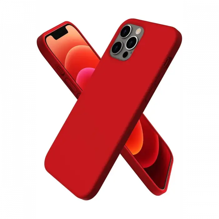 Newface Apple iPhone 12 Pro Max Kılıf First Silikon - Koyu Kırmızı