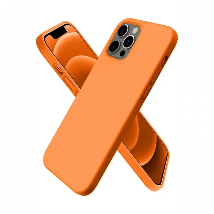 Newface Apple iPhone 12 Pro Max Kılıf First Silikon - Turuncu