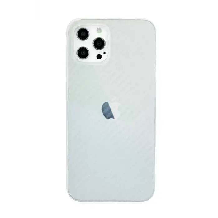 Newface Apple iPhone 12 Pro Max Kılıf Karbon PP Silikon - Şeffaf