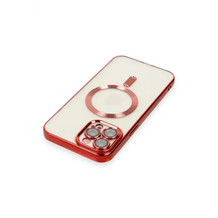 Newface Apple iPhone 12 Pro Max Kılıf Kross Magneticsafe Kapak - Kırmızı
