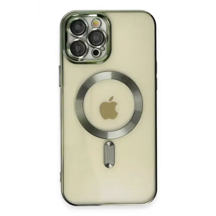 Newface Apple iPhone 12 Pro Max Kılıf Kross Magneticsafe Kapak - Koyu Yeşil