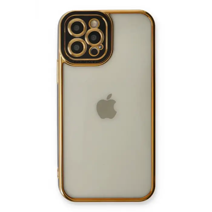 Newface Apple iPhone 12 Pro Max Kılıf Liva Lens Silikon - Siyah