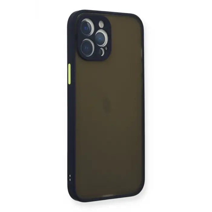 Newface Apple iPhone 12 Pro Max Kılıf Montreal Silikon Kapak - Lacivert