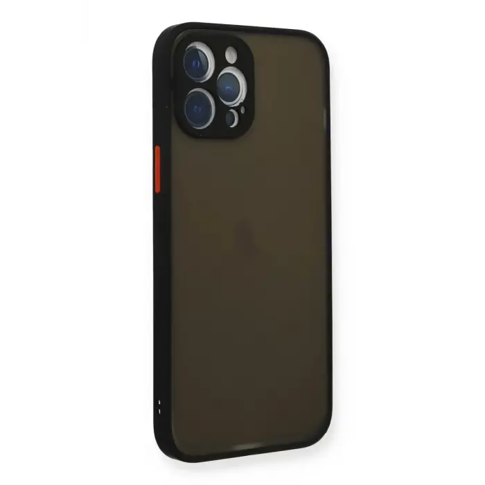 Newface Apple iPhone 12 Pro Max Kılıf Montreal Silikon Kapak - Siyah