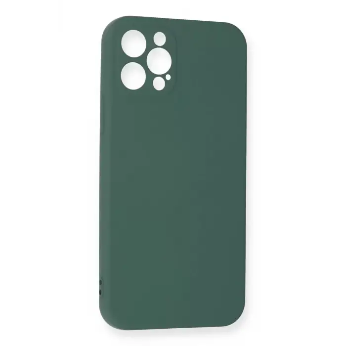 Newface Apple iPhone 12 Pro Max Kılıf Nano içi Kadife Silikon - Koyu Yeşil