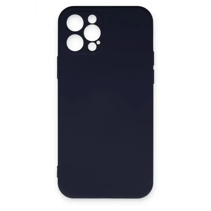Newface Apple iPhone 12 Pro Max Kılıf Nano içi Kadife Silikon - Lacivert