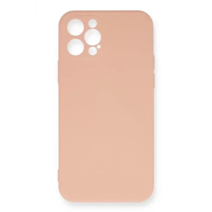 Newface Apple iPhone 12 Pro Max Kılıf Nano içi Kadife Silikon - Pudra
