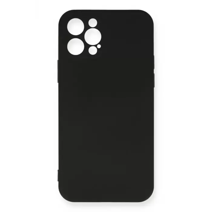 Newface Apple iPhone 12 Pro Max Kılıf Nano içi Kadife Silikon - Siyah