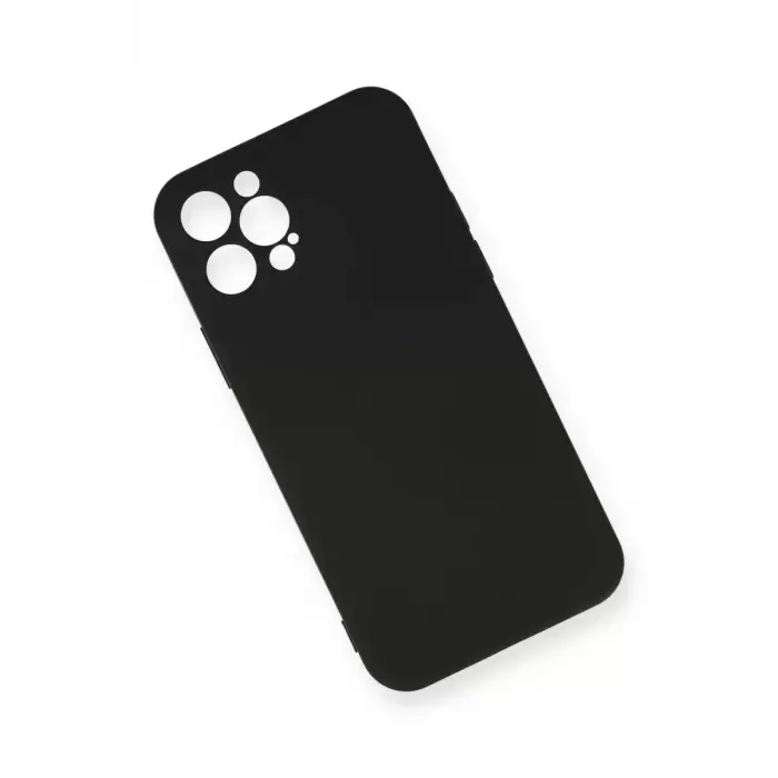 Newface Apple iPhone 12 Pro Max Kılıf Nano içi Kadife Silikon - Siyah