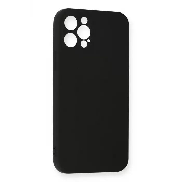 Newface Apple iPhone 12 Pro Max Kılıf Nano içi Kadife Silikon - Siyah