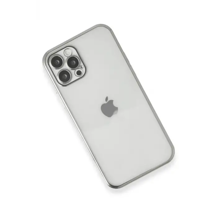 Newface Apple iPhone 12 Pro Max Kılıf Razer Lensli Silikon - Gümüş