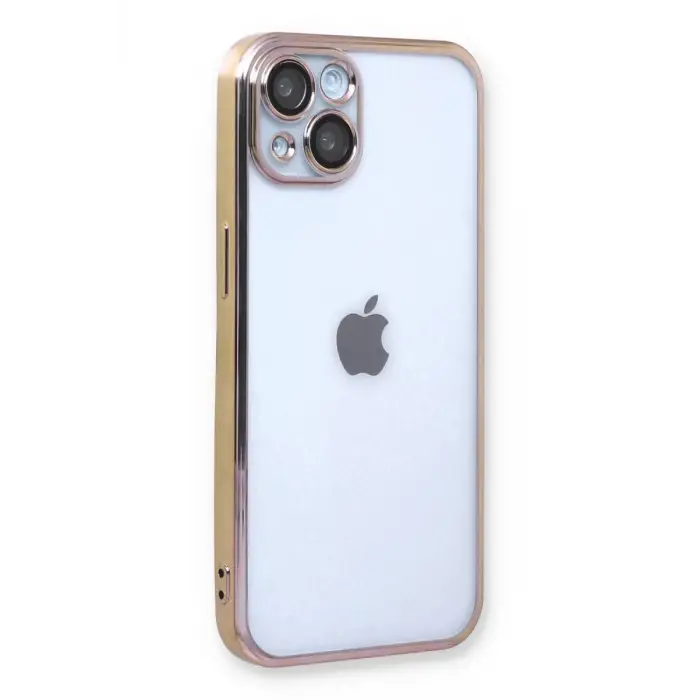 Newface Apple iPhone 13 Kılıf Razer Lensli Silikon - Gold