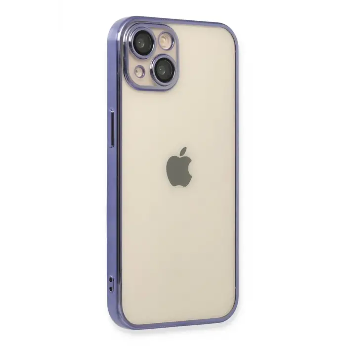 Newface Apple iPhone 13 Kılıf Razer Lensli Silikon - Mor