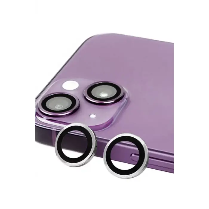 Newface Apple iPhone 13 Mini Raze Metal Kamera Lens - Gümüş