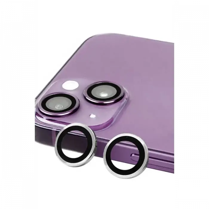 Newface Apple iPhone 13 Mini Raze Metal Kamera Lens - Gümüş