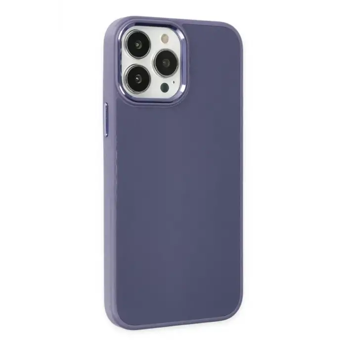 Newface Apple iPhone 13 Pro Kılıf Asya Deri Silikon - Mor