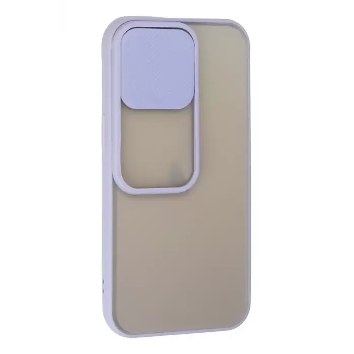 Newface Apple iPhone 13 Pro Kılıf Palm Buzlu Kamera Sürgülü Silikon - Lila