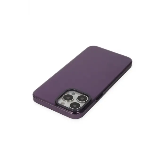Newface Apple iPhone 13 Pro Max Kılıf Anka PC Sert Metal Kapak - Mor