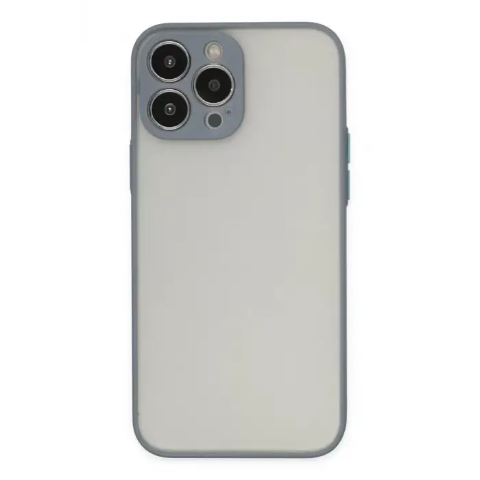 Newface Apple iPhone 13 Pro Max Kılıf Montreal Silikon Kapak - Gri