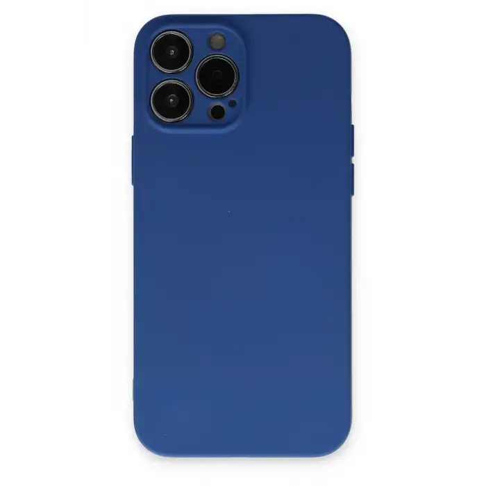 Newface Apple iPhone 13 Pro Max Kılıf Nano içi Kadife Silikon - Lacivert