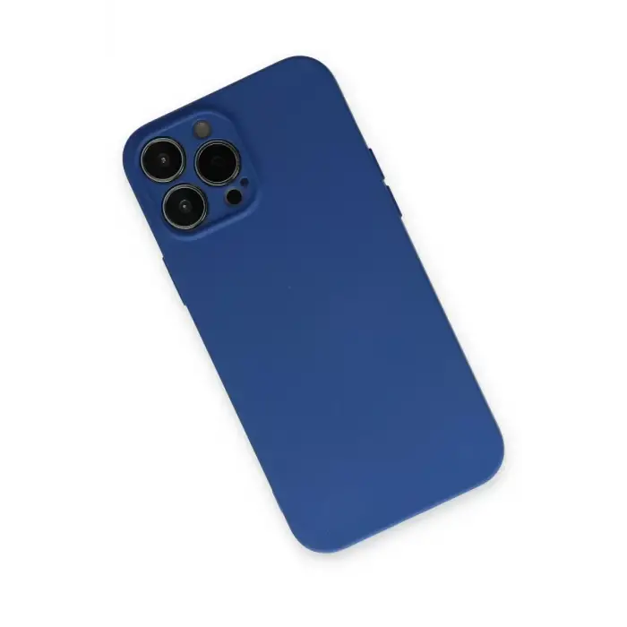 Newface Apple iPhone 13 Pro Max Kılıf Nano içi Kadife Silikon - Lacivert