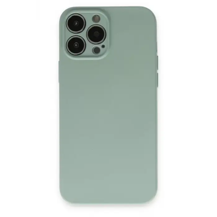 Newface Apple iPhone 13 Pro Max Kılıf Nano içi Kadife Silikon - Su Yeşili