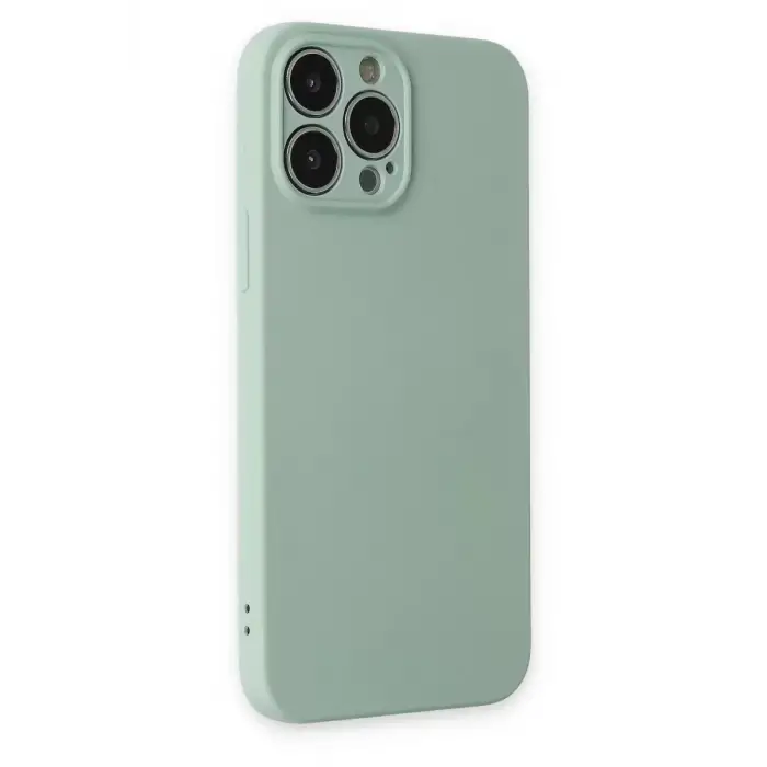 Newface Apple iPhone 13 Pro Max Kılıf Nano içi Kadife Silikon - Su Yeşili
