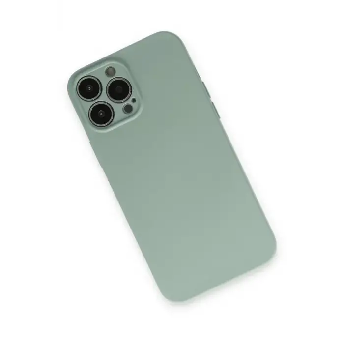 Newface Apple iPhone 13 Pro Max Kılıf Nano içi Kadife Silikon - Su Yeşili