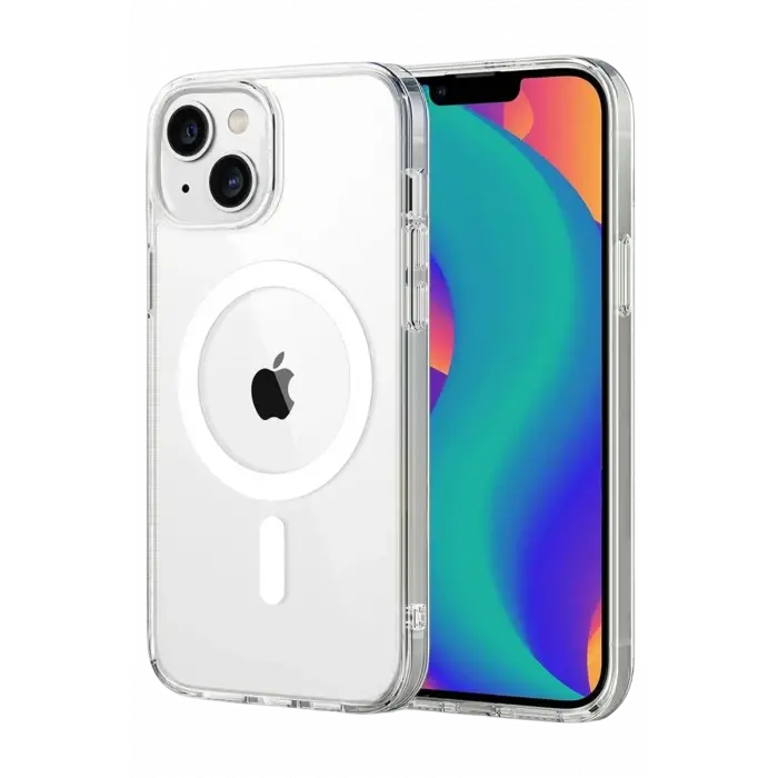 Newface Apple iPhone 14 Combo Sert Şeffaf Magsafe Kapak - Şeffaf