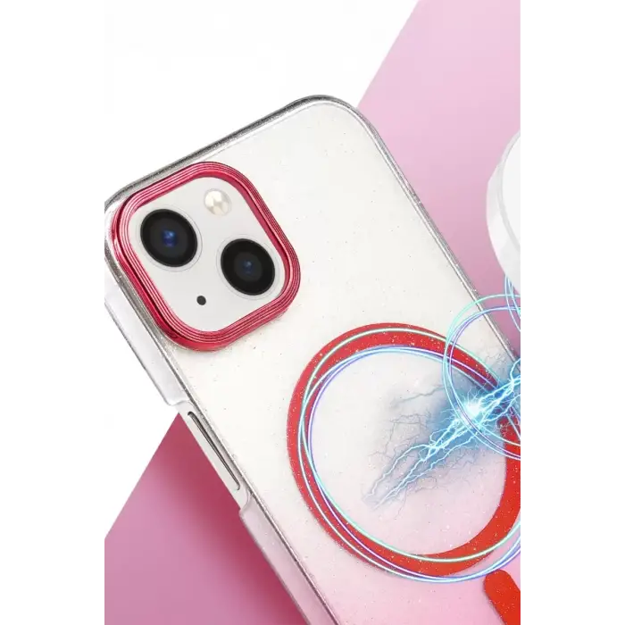 Newface Apple iPhone 14 Glossy Magsafe Kapak - Pembe