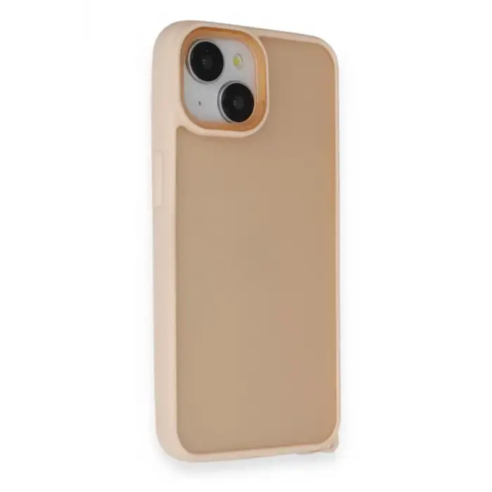 Newface Apple iPhone 14 Kılıf Elegant Kapak - Pudra