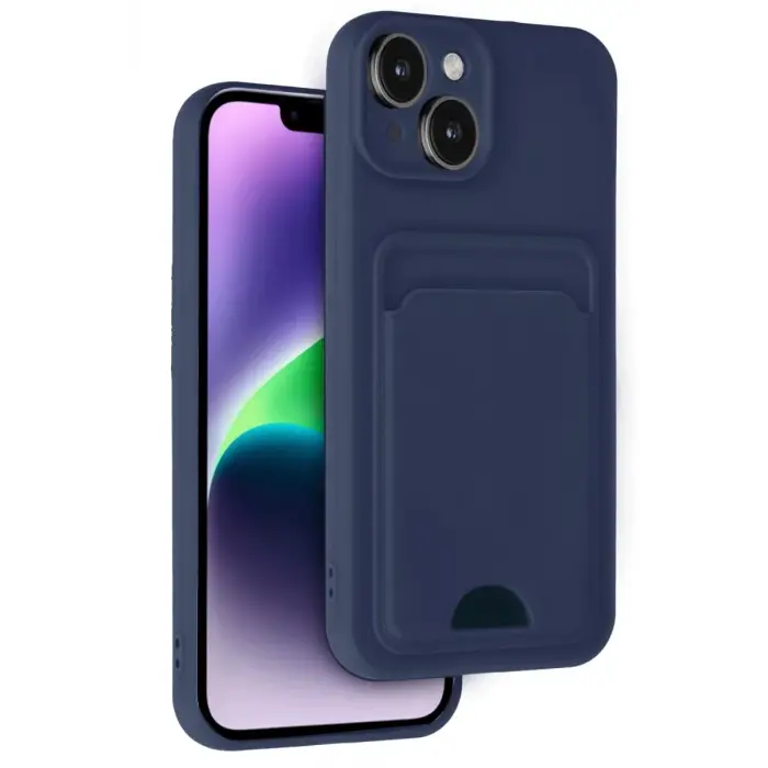 Newface Apple iPhone 14 Kılıf Kelvin Kartvizitli Silikon - Lacivert