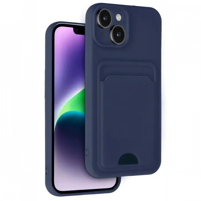 Newface Apple iPhone 14 Kılıf Kelvin Kartvizitli Silikon - Lacivert