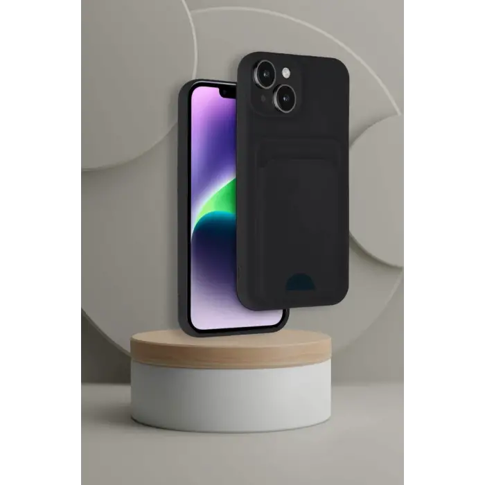 Newface Apple iPhone 14 Kılıf Kelvin Kartvizitli Silikon - Siyah