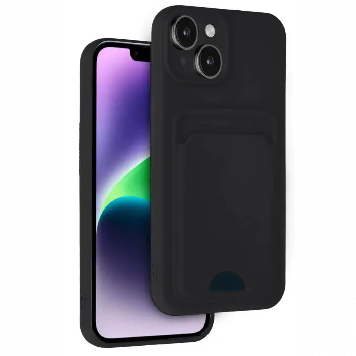 Newface Apple iPhone 14 Kılıf Kelvin Kartvizitli Silikon - Siyah