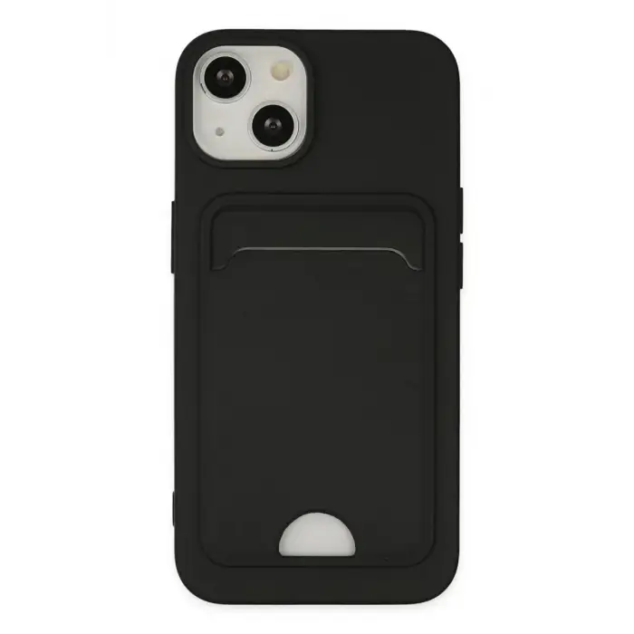 Newface Apple iPhone 14 Plus Kılıf Kelvin Kartvizitli Silikon - Siyah
