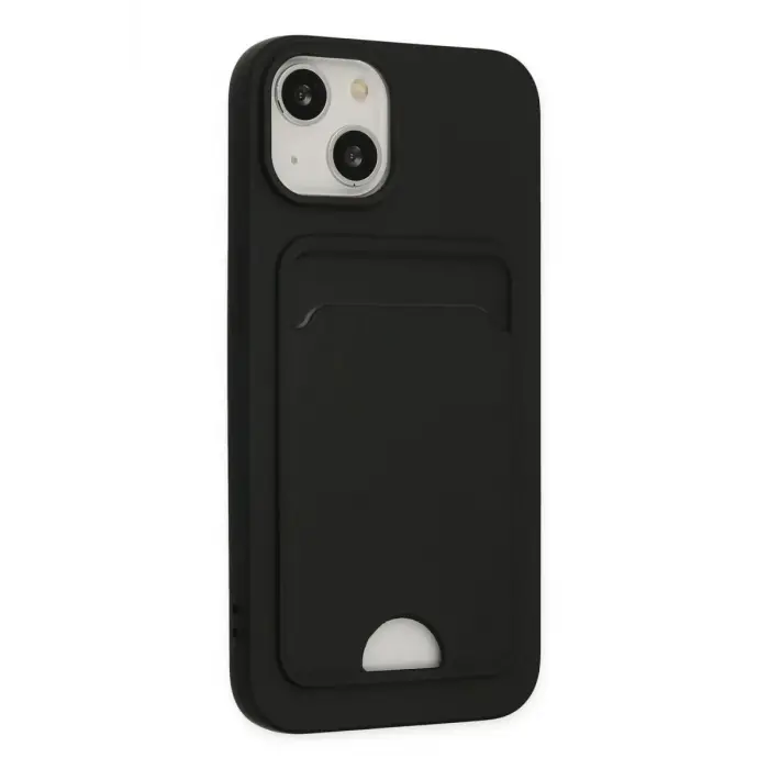 Newface Apple iPhone 14 Plus Kılıf Kelvin Kartvizitli Silikon - Siyah