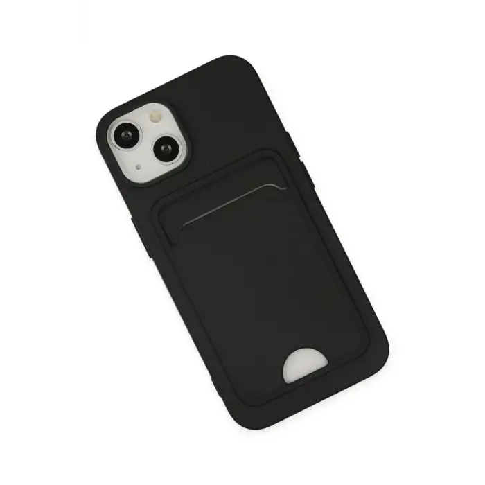 Newface Apple iPhone 14 Plus Kılıf Kelvin Kartvizitli Silikon - Siyah