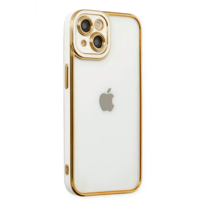 Newface Apple iPhone 14 Plus Kılıf Liva Lens Silikon - Beyaz