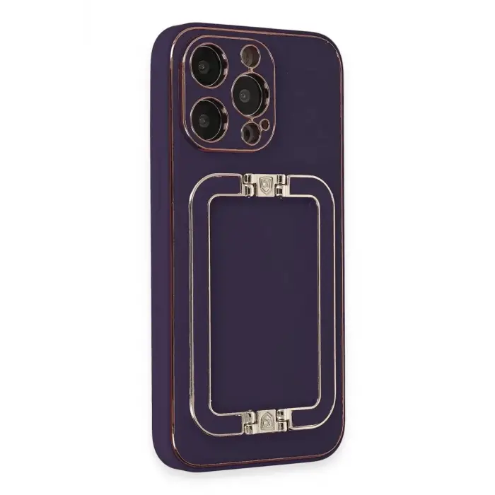 Newface Apple iPhone 14 Pro Kılıf Coco Elit Kapak - Derin Mor