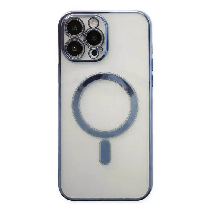 Newface Apple iPhone 14 Pro Kılıf Magneticsafe Lazer Silikon - Sierra Blue