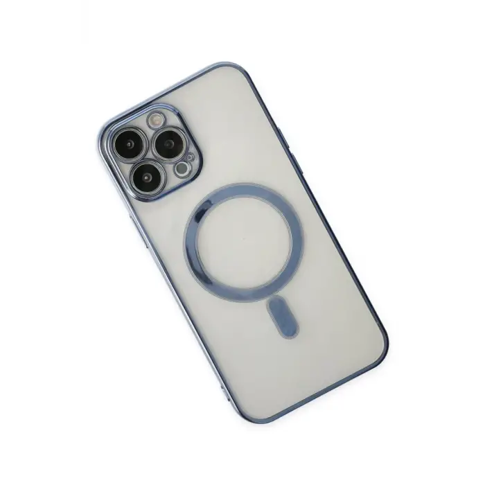 Newface Apple iPhone 14 Pro Kılıf Magneticsafe Lazer Silikon - Sierra Blue