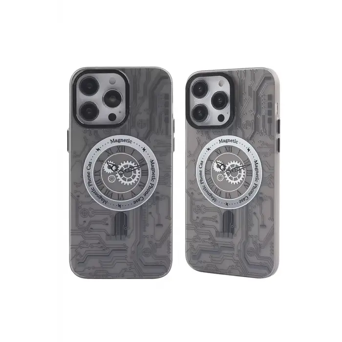 Newface Apple iPhone 14 Pro Max Kılıf Apollo Magneticsafe Desenli Kapak - Apollo Siyah - 1