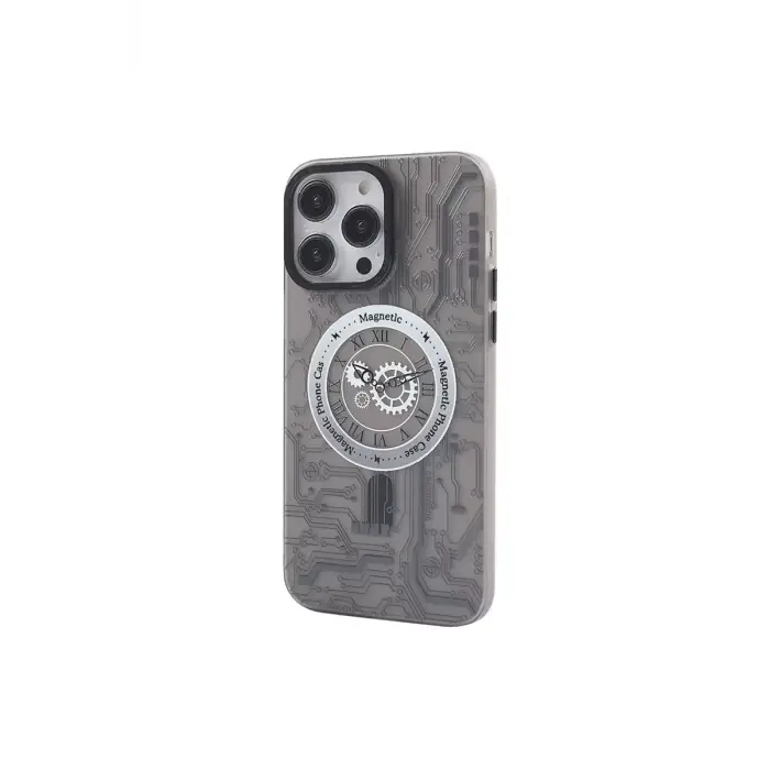Newface Apple iPhone 14 Pro Max Kılıf Apollo Magneticsafe Desenli Kapak - Apollo Siyah - 1