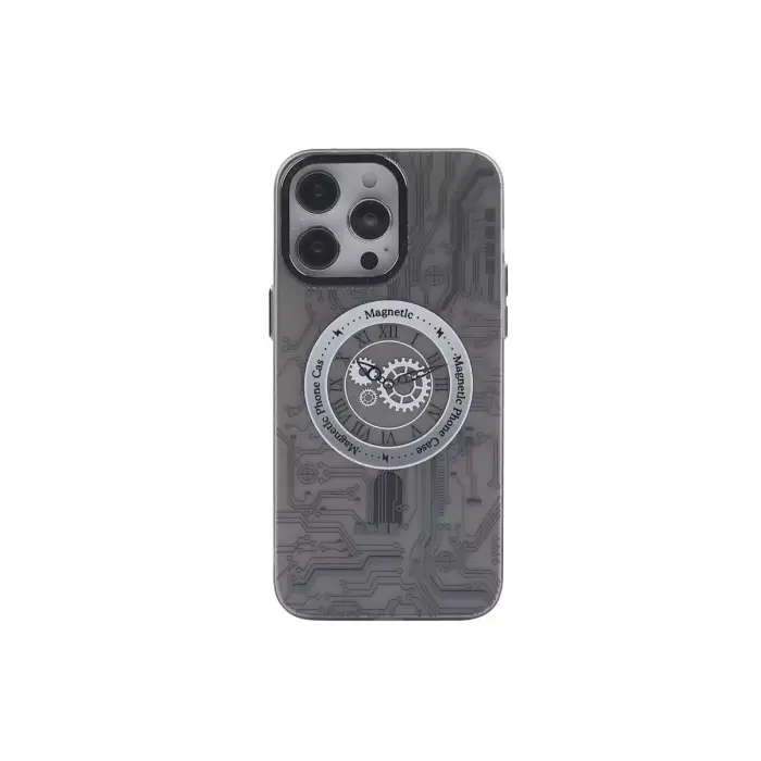 Newface Apple iPhone 14 Pro Max Kılıf Apollo Magneticsafe Desenli Kapak - Apollo Siyah - 1