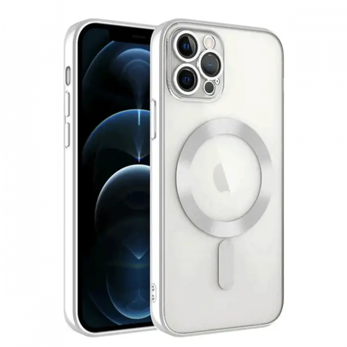 Newface Apple iPhone 14 Pro Max Kılıf Kross Magneticsafe Kapak - Gümüş