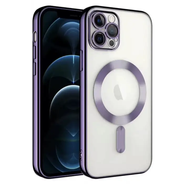 Newface Apple iPhone 14 Pro Max Kılıf Kross Magneticsafe Kapak - Mor