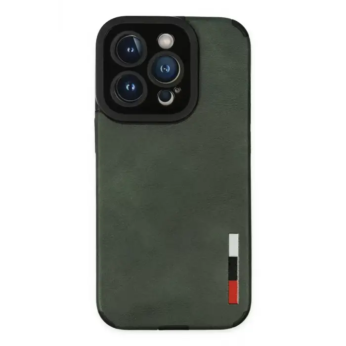 Newface Apple iPhone 14 Pro Max Kılıf Loop Deri Silikon - Yeşil