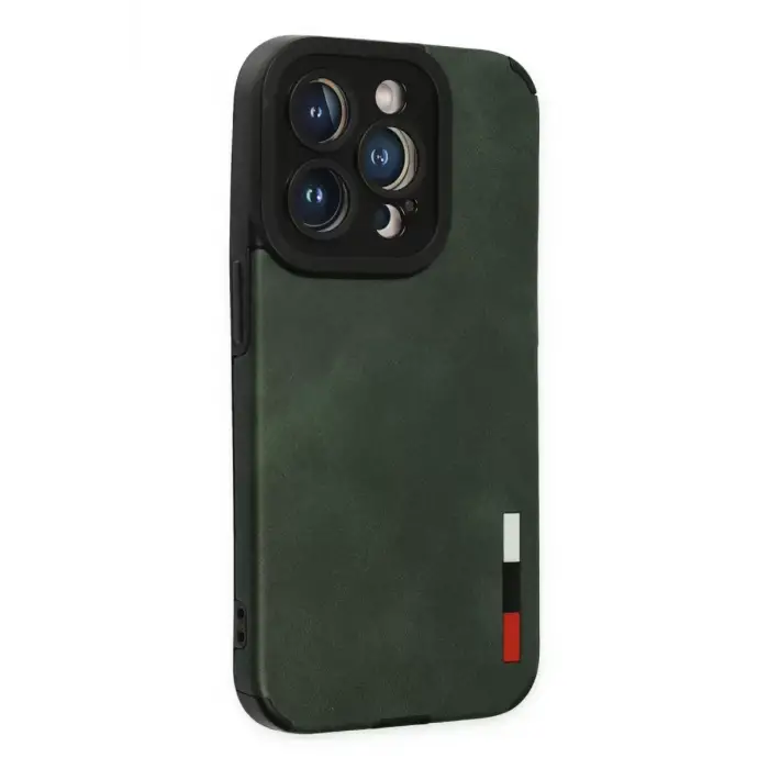 Newface Apple iPhone 14 Pro Max Kılıf Loop Deri Silikon - Yeşil